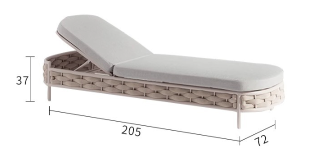 เตียงริมสระ BUNISE รุ่น P56 ขนาด 205×72×37 ซม. สีเทา_1